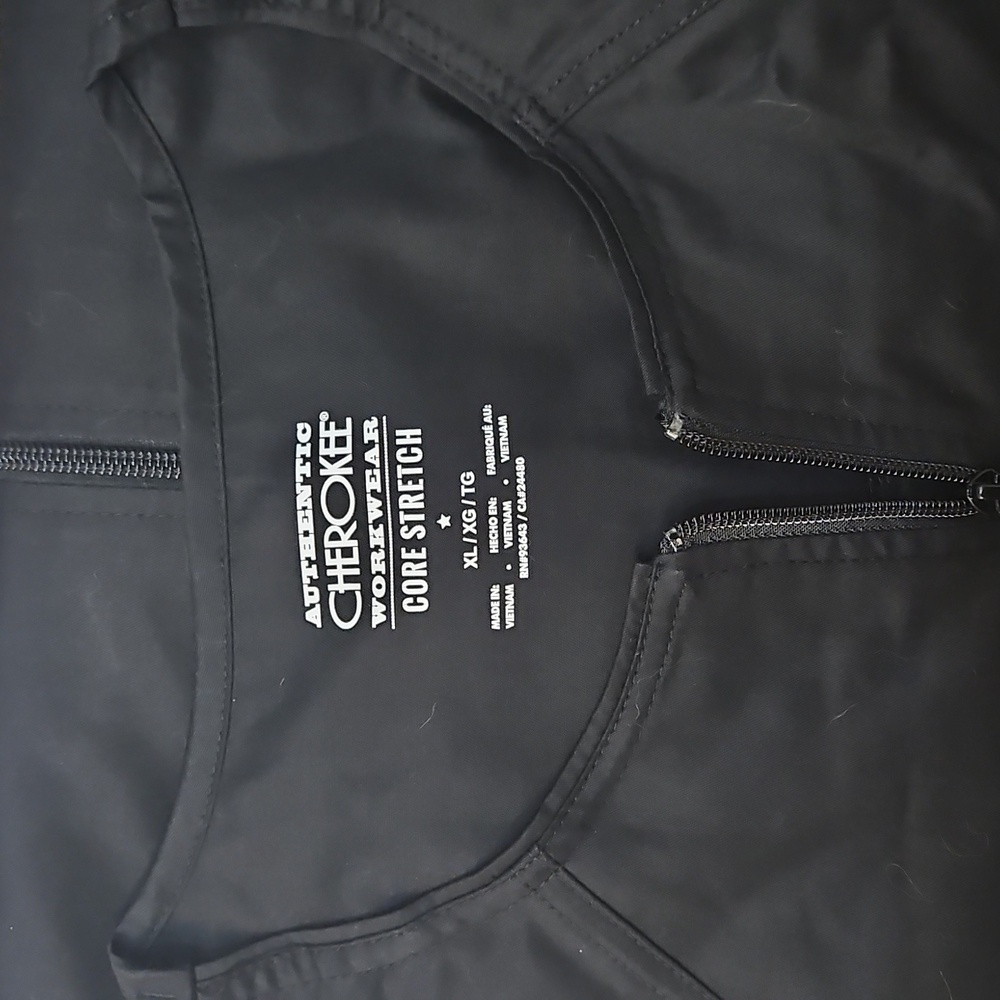 Cherokee Workwear Core Stretch Women's Black Zip-Up Jacket - Picture 3 of 3